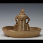 東晉甌窯青瓷點彩牛形燈盞 東晉甌窯青瓷點彩牛形燈盞