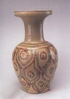 青釉褐綠點彩蓮紋尊 青釉褐綠點彩蓮紋尊