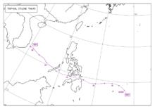 熱帶風暴布拉萬 路徑圖（JMA）