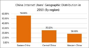 2013年中國網民地區分布占比