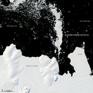 南極松樹島灣海域罕見的無冰景象