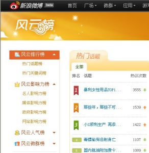 新浪微博風雲榜 新浪微博風雲榜