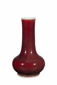 清康熙郎窯紅長頸瓶