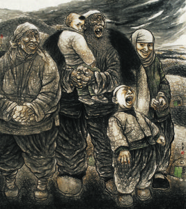 《大山歌》紙本水墨 2005年 李東星