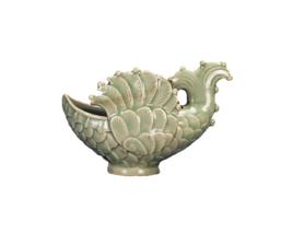 五代耀州窯青瓷飛魚形水盂 五代耀州窯青瓷飛魚形水盂