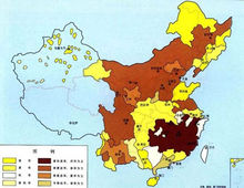 中國年降水量分布圖