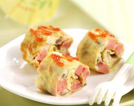 火腿蘑菇煎蛋卷 火腿蘑菇煎蛋卷