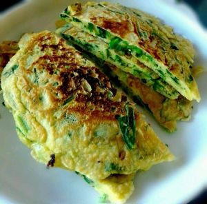 韭菜雞蛋麵糊餅 韭菜雞蛋麵糊餅