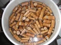 用清水泡後、處理好的水尾大竹筍