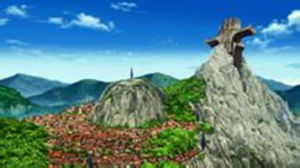 小智抱著四季鹿滑下山崖