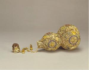 象牙鏤雕雙喜字“大吉”葫蘆