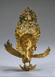 大理國銀鎏金鑲珠金翅鳥 大理國銀鎏金鑲珠金翅鳥