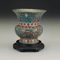 明掐絲琺瑯夔龍紋尊