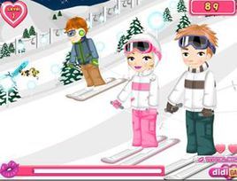 浪漫的滑雪場約會 浪漫的滑雪場約會
