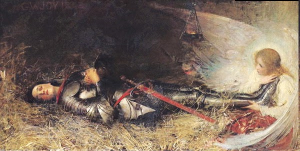 William Joy的油畫《負傷的貞德》