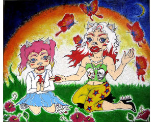 《月色撩人》_布面油畫_40x50cm