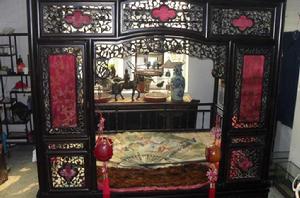 清代紅木架子床 清代紅木架子床