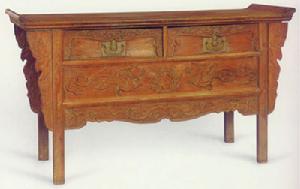 （圖）黃花梨龍紋聯二櫥 ·明朝