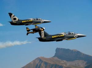 羅斯與L-39C型表演機一同飛行