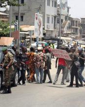 2011年3月23日，貝寧科托努的示威活動