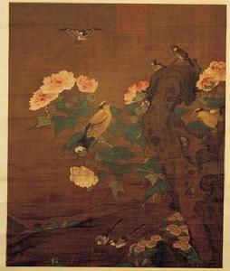 五代南唐徐熙蓉雀軸 五代南唐徐熙蓉雀軸