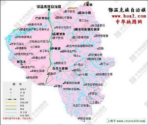 鄂溫克族自治旗政區圖