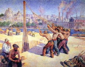 《比朗庫爾塞納河岸的打夯》呂斯