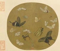 宋李安忠晴春蝶戲圖 宋李安忠晴春蝶戲圖