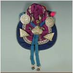 民國綴銀飾綢緞小兒暖帽 民國綴銀飾綢緞小兒暖帽