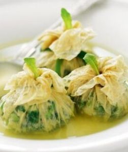 雞汁薺菜石榴包 雞汁薺菜石榴包