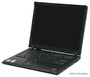 一台IBM ThinkPad筆記本電腦