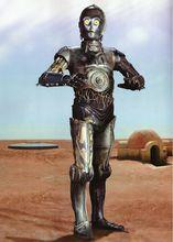 有著銀色外殼的C-3PO