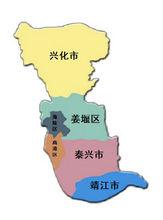 泰州行政區劃圖