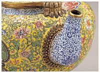 清乾隆畫琺瑯西洋母子圖提梁壺(壺嘴)