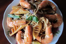 竹筍雙菇燒大蝦 竹筍雙菇燒大蝦