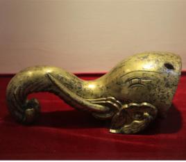 銅鎏金象首 銅鎏金象首