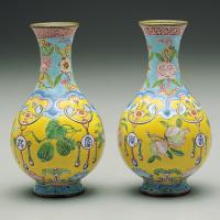 清康熙畫琺瑯觀音尊