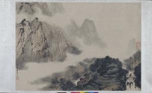 近代傅抱石日暮歸莊圖卷