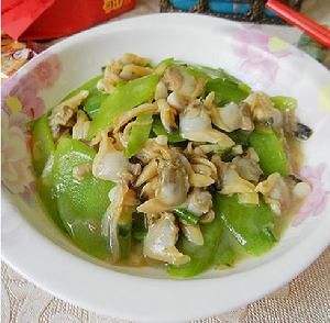 萵筍片炒花蛤肉 萵筍片炒花蛤肉