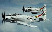 美國A-1“天襲者”攻擊機。