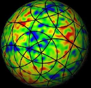 模擬的有限宇宙微波背景輻射圖象