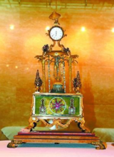 清代銅鍍金轉花水法人打鐘