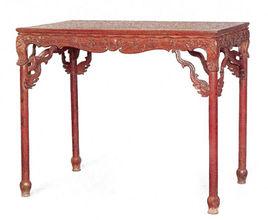 明黃花梨有束腰矮桌展腿式半桌