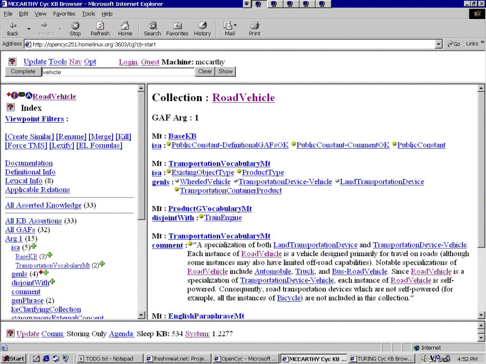 OpenCyc 知識庫瀏覽器