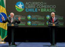 智利總統皮涅拉和巴西總統特梅爾在協定簽署後發表講話