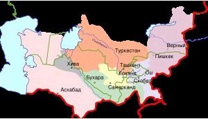 希瓦汗國位於阿姆河下游，鹹海南岸的花剌子模綠洲，首都初在烏爾根奇