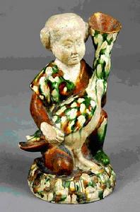 開封市博物館唐三彩抱鴨女傭瓶