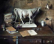 一個教師的工作檯（綜合材料水彩畫）