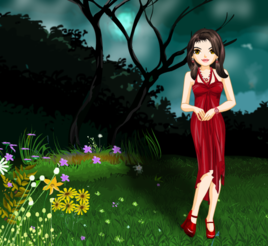 樹下的紅衣少女 樹下的紅衣少女