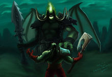 面對瑪諾洛斯的格羅姆·地獄咆哮